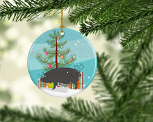 Load image into Gallery viewer, Berkshire Pig Christmas Ornament - Round Ceramic Ornament – Artist-Designed Keepsake Decoration BB9300CO1