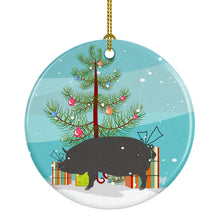 Load image into Gallery viewer, Berkshire Pig Christmas Ornament - Round Ceramic Ornament – Artist-Designed Keepsake Decoration BB9300CO1