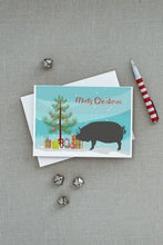 Load image into Gallery viewer, Berkshire Pig Christmas Greeting Cards -  Blank Note Cards – 8-Pack of Artist-Designed Cards with Envelopes