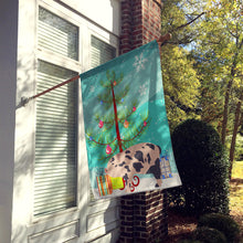 Load image into Gallery viewer, Mini Miniature Pig Christmas Flag Canvas House Size BB9302CHF