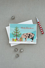 Load image into Gallery viewer, Mini Miniature Pig Christmas Greeting Cards -  Blank Note Cards – 8-Pack of Artist-Designed Cards with Envelopes