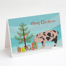 Load image into Gallery viewer, Mini Miniature Pig Christmas Greeting Cards -  Blank Note Cards – 8-Pack of Artist-Designed Cards with Envelopes