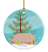 Load image into Gallery viewer, Welsh Pig Christmas Ornament - Round Ceramic Ornament – Artist-Designed Keepsake Decoration BB9304CO1