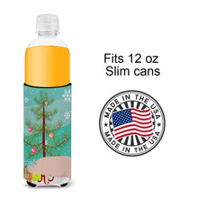 Load image into Gallery viewer, English Large White Pig Christmas   Hugger for slim cans BB9305MUK