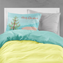Load image into Gallery viewer, English Large White Pig Christmas Fabric Standard Pillowcase – Artistic Decorative Front, White Back BB9305PILLOWCASE
