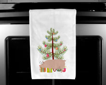 Load image into Gallery viewer, English Large White Pig Christmas Kitchen Towels – Set of 2 - Decorative &amp; Absorbent Cotton | BB9305WTKT