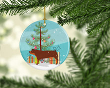 Load image into Gallery viewer, Duroc Pig Christmas Ornament - Round Ceramic Ornament – Artist-Designed Keepsake Decoration BB9309CO1