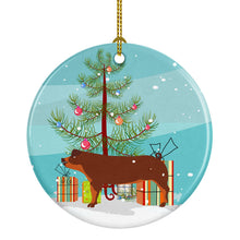 Load image into Gallery viewer, Duroc Pig Christmas Ornament - Round Ceramic Ornament – Artist-Designed Keepsake Decoration BB9309CO1