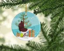 Load image into Gallery viewer, Capuchin Red Pigeon Christmas Ornament - Round Ceramic Ornament – Artist-Designed Keepsake Decoration BB9315CO1