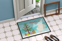 Load image into Gallery viewer, Silver Fantail Pigeon Christmas Doormat - 18x27 Decorative Floor Mat – Indoor/Outdoor Rug with Artistic Flair BB9317MAT