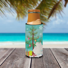 Load image into Gallery viewer, Silver Fantail Pigeon Christmas   Hugger for slim cans BB9317MUK