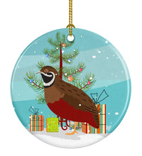 Load image into Gallery viewer, Chinese Painted or King Quail Christmas Ornament - Round Ceramic Ornament – Artist-Designed Keepsake Decoration BB9323CO1