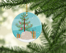 Load image into Gallery viewer, Fluffy Angora Rabbit Christmas Ornament - Round Ceramic Ornament – Artist-Designed Keepsake Decoration BB9326CO1