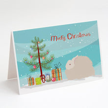 Load image into Gallery viewer, Fluffy Angora Rabbit Christmas Greeting Cards -  Blank Note Cards – 8-Pack of Artist-Designed Cards with Envelopes