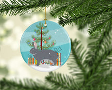 Load image into Gallery viewer, Giant Chinchilla Rabbit Christmas Ornament - Round Ceramic Ornament – Artist-Designed Keepsake Decoration BB9333CO1
