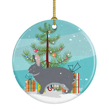 Load image into Gallery viewer, Giant Chinchilla Rabbit Christmas Ornament - Round Ceramic Ornament – Artist-Designed Keepsake Decoration BB9333CO1