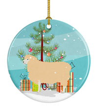 Load image into Gallery viewer, English Leicester Longwool Sheep Christmas Ornament - Round Ceramic Ornament – Artist-Designed Keepsake Decoration BB9341CO1