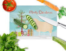 Load image into Gallery viewer, English Leicester Longwool Sheep Christmas Glass Cutting Boards – Durable, Decorative Kitchen Art Large BB9341LCB