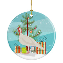 Load image into Gallery viewer, Beltsville Small White Turkey Hen Christmas Ornament - Round Ceramic Ornament – Artist-Designed Keepsake Decoration BB9356CO1