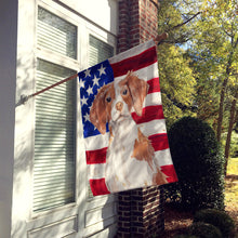 Load image into Gallery viewer, Brittany Spaniel Patriotic Flag Canvas House Size BB9364CHF