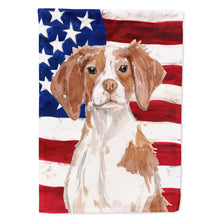 Load image into Gallery viewer, Brittany Spaniel Patriotic Flag Canvas House Size BB9364CHF