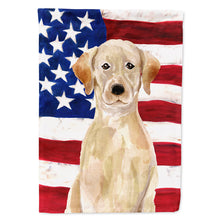 Load image into Gallery viewer, Yellow Labrador Patriotic Flag Canvas House Size BB9366CHF