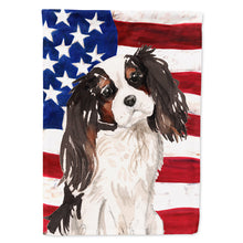 Load image into Gallery viewer, Tricolor Cavalier Spaniel Patriotic Flag Canvas House Size BB9367CHF