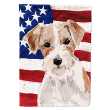 Load image into Gallery viewer, Wire Hair Jack Russell Patriotic Flag Canvas House Size BB9368CHF