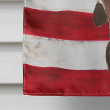 Load image into Gallery viewer, Black and Tan Dachshund Patriotic Flag Canvas House Size BB9370CHF