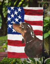 Load image into Gallery viewer, Black and Tan Dachshund Patriotic Garden Flag - Outdoor Decorative Yard Flag BB9370GF