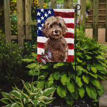 Load image into Gallery viewer, Brown Cockapoo Patriotic Garden Flag - Outdoor Decorative Yard Flag BB9374GF