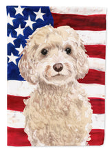 Load image into Gallery viewer, Champagne Cockapoo Patriotic Flag Canvas House Size BB9375CHF