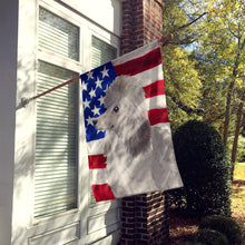 Load image into Gallery viewer, Grey Standard Poodle Patriotic Flag Canvas House Size BB9385CHF