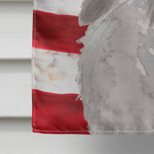 Load image into Gallery viewer, Grey Standard Poodle Patriotic Flag Canvas House Size BB9385CHF