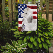 Load image into Gallery viewer, White Standard Poodle Patriotic Garden Flag - Outdoor Decorative Yard Flag BB9386GF