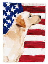 Load image into Gallery viewer, Yellow Labrador #2 Patriotic Flag Canvas House Size BB9388CHF