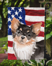 Load image into Gallery viewer, Long Haired Chihuahua Patriotic Garden Flag - Outdoor Decorative Yard Flag BB9389GF