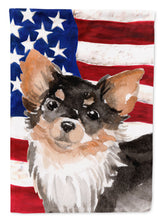 Load image into Gallery viewer, Long Haired Chihuahua Patriotic Garden Flag - Outdoor Decorative Yard Flag BB9389GF
