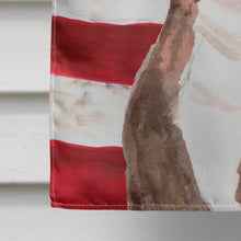 Load image into Gallery viewer, Red Staffie Bull Terrier Patriotic Flag Canvas House Size BB9392CHF