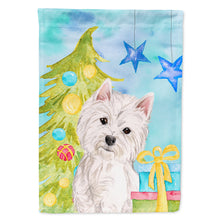 Load image into Gallery viewer, Westie Christmas Flag Canvas House Size BB9394CHF