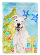 Load image into Gallery viewer, White Staffie Bull Terrier Christmas Garden Flag - Outdoor Decorative Yard Flag BB9396GF