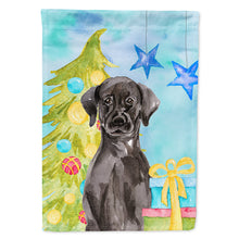 Load image into Gallery viewer, Black Labrador Christmas Flag Canvas House Size BB9398CHF