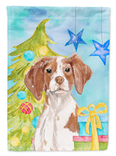 Load image into Gallery viewer, Brittany Spaniel Christmas Flag Canvas House Size BB9399CHF