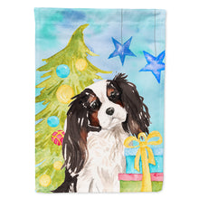 Load image into Gallery viewer, Tricolor Cavalier Spaniel Christmas Flag Canvas House Size BB9402CHF