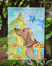 Load image into Gallery viewer, Red Tan Dachshund Christmas Garden Flag - Outdoor Decorative Yard Flag BB9406GF