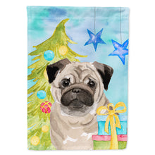 Load image into Gallery viewer, Fawn Pug Christmas Flag Canvas House Size BB9426CHF
