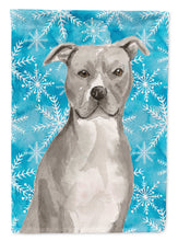 Load image into Gallery viewer, Staffordshire Bull Terrier Winter Flag Canvas House Size BB9430CHF