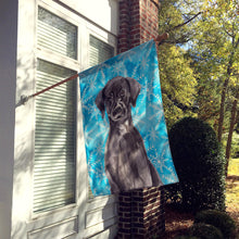 Load image into Gallery viewer, Black Labrador Winter Flag Canvas House Size BB9433CHF