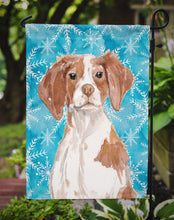 Load image into Gallery viewer, Brittany Spaniel Winter Garden Flag - Outdoor Decorative Yard Flag BB9434GF
