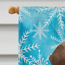 Load image into Gallery viewer, Chocolate Labrador Winter Flag Canvas House Size BB9435CHF